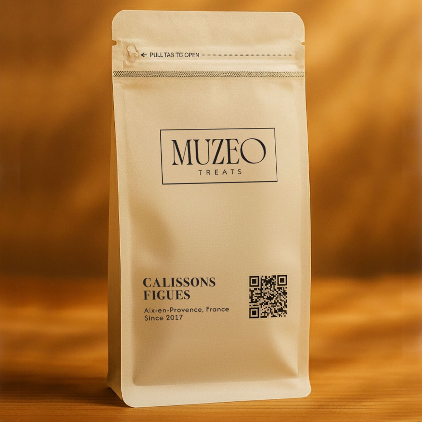 <div style="text-align: center;"> <span style="color: #1D1919;">Calissons Figues (4 oz.)</span><br><span style="color: #444444;">Aix-en-Provence, France</span> <br> <span style="color: #444444;">Pouch Dims.7.5" x 3.5" x 2.15"</span> </div>
