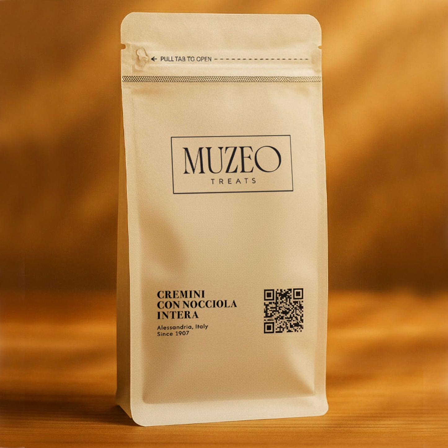 <div style="text-align: center;"> <span style="color: #1D1919;"> Cremini con Nocciola Intera (5 oz.)</span><br><span style="color: #444444;">Alessandria, Italy</span> <br> <span style="color: #444444;">Pouch Dims. 7.5" x 3.5" x 2.15"</span> </div>