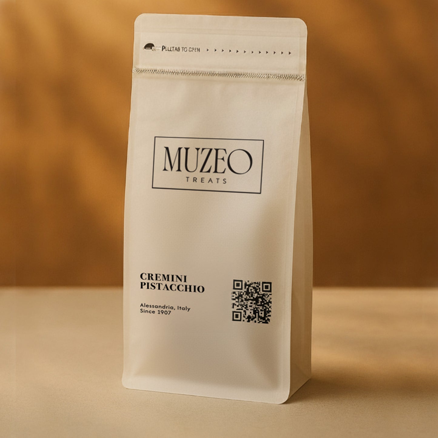 <div style="text-align: center;"> <span style="color: #1D1919;"> Cremini Pistacchio (5 oz.)</span><br><span style="color: #444444;">Alessandria, Italy</span> <br> <span style="color: #444444;">Pouch Dims. 7.5" x 3.5" x 2.15"</span> </div>