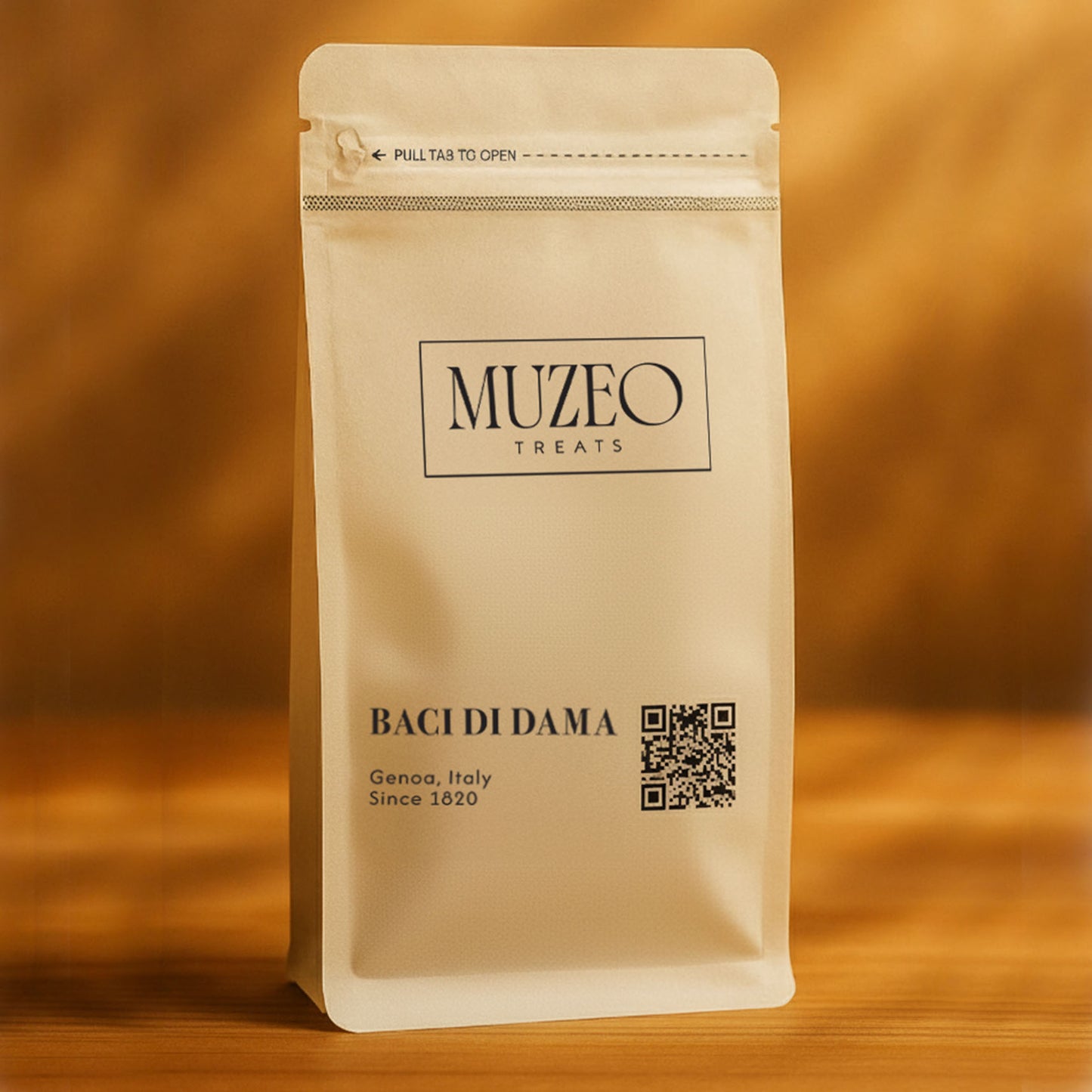 <div style="text-align: center;"> <span style="color: #1D1919;"> Baci di Dama (4 oz.)</span><br><span style="color: #444444;">Genoa, Italy</span> <br> <span style="color: #444444;">Pouch Dims. 7.5" x 3.5" x 2.15"</span> </div> 
