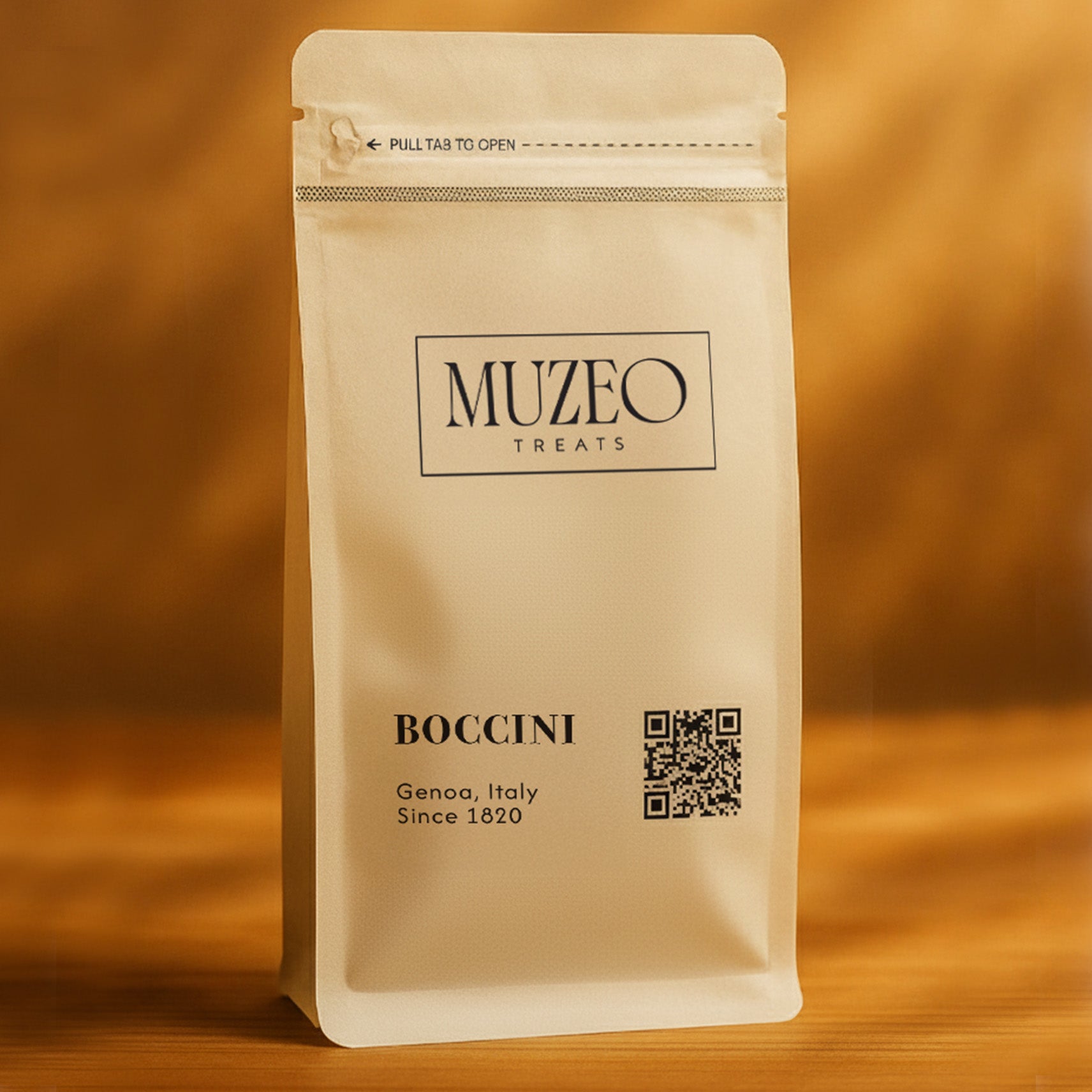 <div style="text-align: center;"> <span style="color: #1D1919;"> Boccini (4 oz.)</span><br><span style="color: #444444;">Genoa, Italy</span> <br> <span style="color: #444444;">Pouch Dims. 7.5" x 3.5" x 2.15"</span> </div> 
