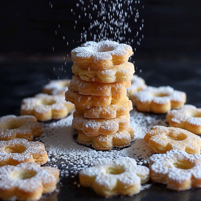 <div style="text-align: center;">   <span style="color: #1D1919;">Italian Shortbread Cookies</span> <br> <span style="color: #444444;"> <i> Canestrellini</i></span> <br>