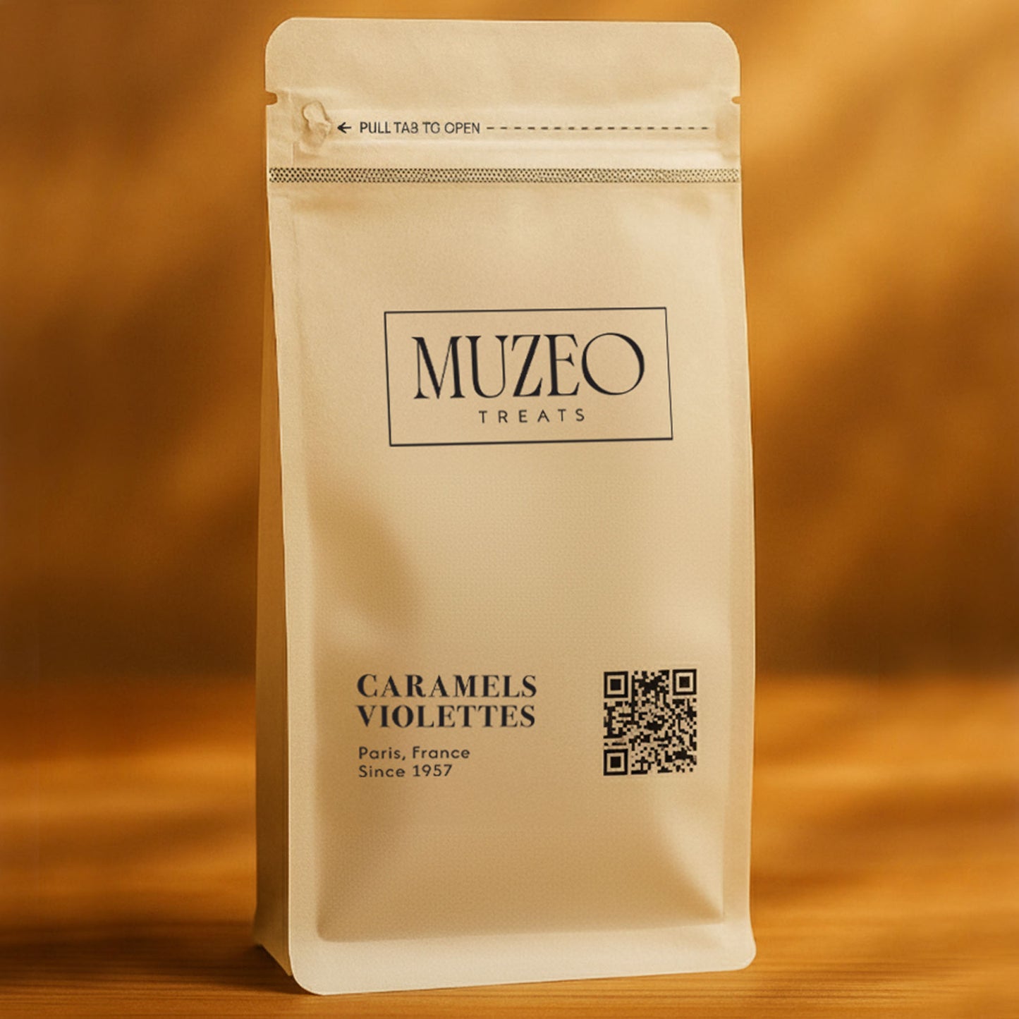 <div style="text-align: center;"> <span style="color: #1D1919;">Caramels Violettes (4 oz.)</span><br><span style="color: #444444;">Paris, France</span> <br> <span style="color: #444444;">Pouch Dims. 7.5" x 3.5" x 2.15"</span> </div> 
