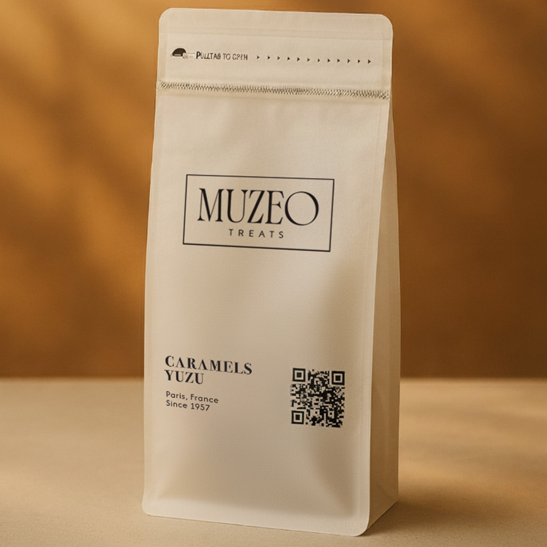<div style="text-align: center;"> <span style="color: #1D1919;">Caramels Yuzu (4 oz.)</span><br><span style="color: #444444;">Paris, France</span> <br> <span style="color: #444444;">Pouch Dims. 7.5" x 3.5" x 2.15"</span> </div> 
