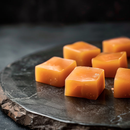 <div style="text-align: center;"> <span style="color: #1D1919;"> Caramels Yuzu (4 oz.)</span><br><span style="color: #444444;">Paris, France</span> <br> <span style="color: #444444;">Since 1957</span> </div> 
