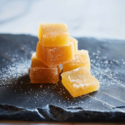 <div style="text-align: center;">   <span style="color: #1D1919;">Corsica Lemon Pâte de Fruit</span> <br><span style="color: #444444;"> <i> Pâte de Fruit Citron</i></span> <br>