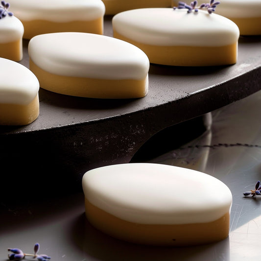 <div style="text-align: center;"> <span style="color: #1D1919;"> Calissons Lavande (4 oz.)</span><br><span style="color: #444444;">Aix-en-Provence, France</span> <br> <span style="color: #444444;">Since 2017</span> </div> 
