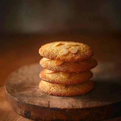 <div style="text-align: center;">   <span style="color: #1D1919;">Almond Cookies</span> <br><span style="color: #444444;"> <i> Tuiles Amandes</i></span> <br>