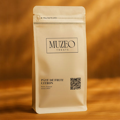 <div style="text-align: center;"> <span style="color: #1D1919;">Pâte de Fruit Citron (4 oz.)</span><br><span style="color: #444444;">Paris, France</span> <br> <span style="color: #444444;">Pouch Dims. 7.5" x 3.5" x 2.15"</span> </div> 
