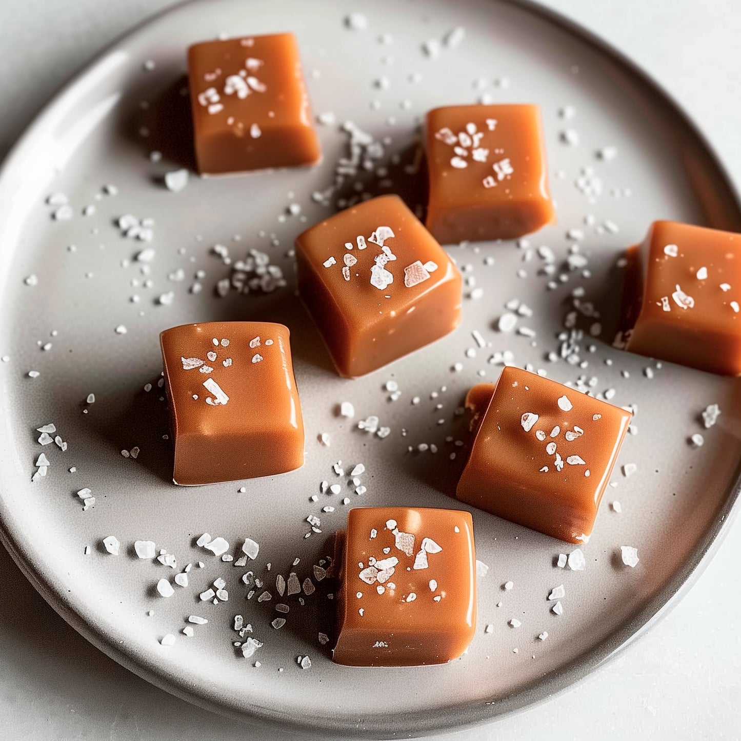 <div style="text-align: center;">   <span style="color: #1D1919;">French Sea Salt & Apple Brandy Caramels</span> <br><span style="color: #444444;"> <i> Caramels Pommeau de Normandie</i></span> <br>