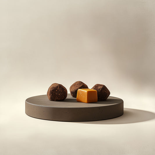 <div style="text-align: center;"> <span style="color: #1D1919;">Truffes au Caramel d'Isigny (4 oz.)</span><br><span style="color: #444444;">Andilly, France</span> <br> <span style="color: #444444;">Since 1931</span> </div> 